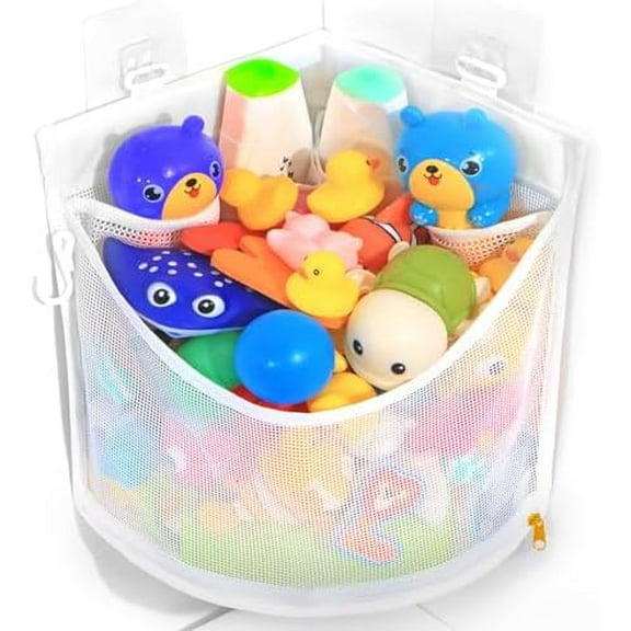 Bath Toy Organizer, Large Capacity Corner Hanging with Mesh bath toy storage, Quick Drying$$Home Decor, Kitchen, & Other