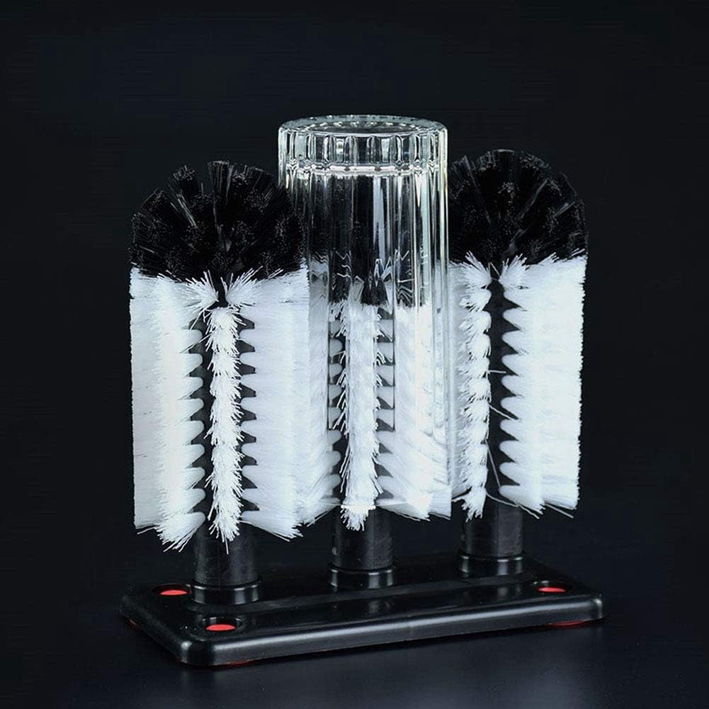 Glass Washer Brush ，Sink Water Bottle Cleaning Brush Glass Cup Brush Suction Wall Lazy Cup Brush Kitchen Rotating Cup Tea Cup Brush Bar Kitchen Tool， manual wine glass suction brush