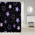 thumbnail image 2 of Manfei Modern Geometric Stars Shower Curtain 72Wx72L,Galaxy Theme Bathroom Curtain,Black Purple, 2 of 5