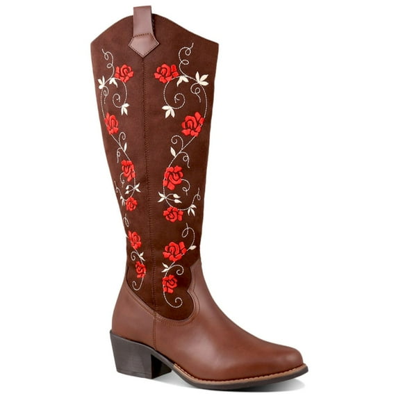 Bota Vaquera para Mujer Dominiq Mod. 1152 Bordado flores