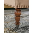 thumbnail image 3 of Linon Kacie Square Button Tufted Ottoman, Dark Walnut/Tan Velvet, 3 of 8