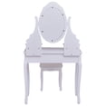 thumbnail image 2 of Patiojoy Mirror Vanity Table Unit Makeup Set Wood Makeup Dressing Table Set White, 2 of 5