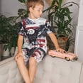thumbnail image 4 of Balery American Flag Eagle Art Conjunto de Pijama Infantil de Manga Corta con Estampado – Ropa de Dormir de Algodón Suave-Small, 4 of 6