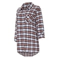 thumbnail image 2 of Women's Concepts Sport Navy Denver Broncos Sienna Plaid Full-Button Long Sleeve Nightshirt, 2 of 3