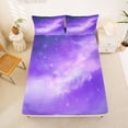 thumbnail image 5 of jejeloiu Purple Galaxy Star Bed Sheets Kids,Magical Night Sky Pattern King Sheets For Girls,4-Piece, 5 of 6