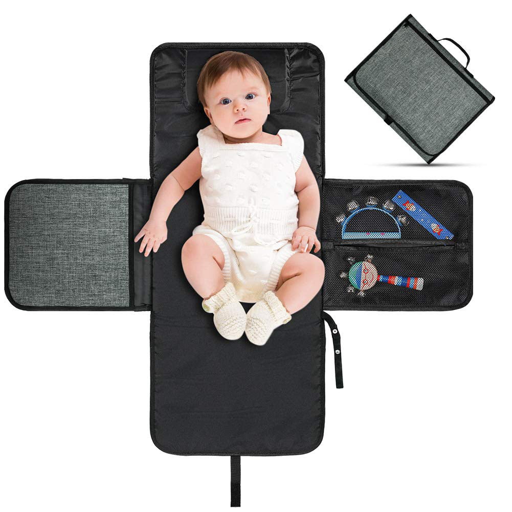 Perfect for Newborn Baby Portable Changing Station Pad Diaper Clutch Best Lightweight Travel Waterproof Organizer Kit 