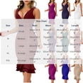 thumbnail image 3 of YTCAMLO Deep V Neck Midi Dresses for Women Formal Sleeveless Fishtail Bodycon Dress Mermaid Dress Ruffle Cocktail Party Dress, 3 of 7