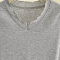 thumbnail image 5 of Plus Size Women's Modal Cotton Blend Pajama Tops, V Neck Short Sleeve Loose Solid Sleep Shirts, Soft Cooling Casual Pajama Shirts, Spring Summer Home Daily | TruHer,Gray 2XL, 5 of 6