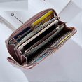 thumbnail image 4 of Wallet Leather Women Large Wallet Women with Zipper Gold Wallets Women Long (Dark Blue), 4 of 4