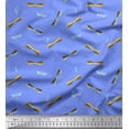 thumbnail image 1 of Soimoi Blue Rayon Fabric Bow & Dragonfly Insect Print Fabric by Yard 42 Inch Wide, 1 of 3