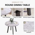 thumbnail image 4 of 2-Piece Modern Round Dining Table Set with 2 Black Chairs - Compact for Kitchen, Apartment & Terrace, 4 of 6