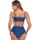 thumbnail image 2 of Traje de baño de Tubo con cordón Superior para Mujer Vendaje con Cordones Pantalones de baño con frunces de Cintura Alta Azul M Azul M Xishao ropa, 2 of 2