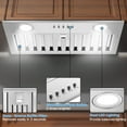 thumbnail image 4 of Range Hood 20 inch Built in Range Hood 600 CFM Vent 3-Speed Non-Ducted Integrated Cabinet Ducted/Ductless Convertible Ultra-Quiet Built-in Kitchen Exhaust Hood with Dishwasher-Safe Filter, 3-Speed, 4 of 8