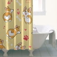 thumbnail image 4 of Corgi Dog and Footprints Shower Curtain 36"x72" ,Bathroom Decorative Shower Curtains Set with 12 Hooks,Modern Waterproof Washable Shower Curtain, 4 of 6