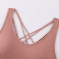 thumbnail image 6 of Povozer Women's Sports Bras Fitness Workout Padded Yoga Bra Criss Cross Back(Pink,XL), 6 of 6