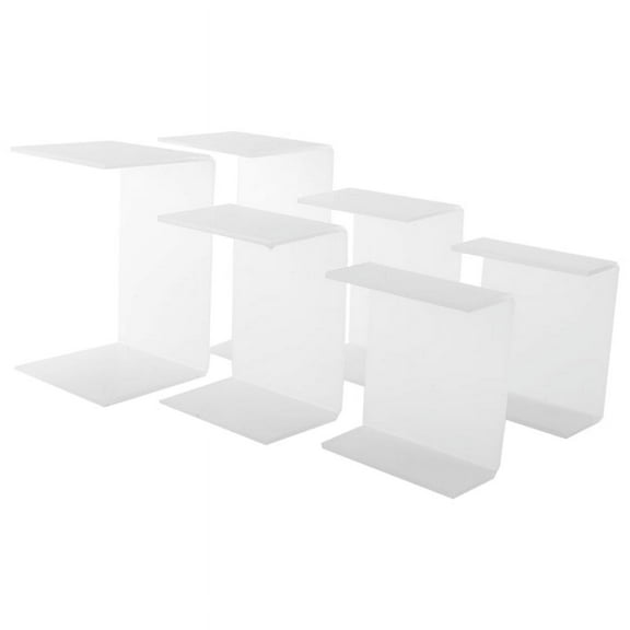 Acrylic Display Risers, Clear Rectangle Stands Shelf for 6Pcs