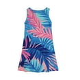 thumbnail image 5 of YOUYEDIAN Hawaiian Dresses for Girls Crew Neck Sleeveless Sun Dress 2026 Summer Beach Palm Tree Graphic Dresses Cute Plain Midi Dress,Blue 13-14 Years, 5 of 6