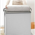 thumbnail image 5 of PATLOLLAV Stripe Storage Bag with Lid, Non-woven Fabric Foldable Closet Organizers and Storage Containers with Handles Storage Bags Moving Boxes for Organizing Comforter Clothes Bedroom Travel, 5 of 5