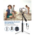 thumbnail image 2 of 4-in-1 Bluetooth Selfie Stick Tripod with LED Fill Light, Panorama Shots 360 Degrees Rotatable Video Anti Shake Balance Handle Gimbal, for DSLR Cameras GoPro Photography Phone - Black, 2 of 9