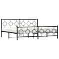 thumbnail image 2 of vidaXL Metal Bed Frame with Headboard and Footboard Black 193x203 cm, 2 of 5