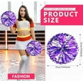 thumbnail image 2 of EONQY 12 Pcs Cheerleading Pom Poms Cheerleader Squad Spirited Fun Pompoms 10 Inch Metallic Foil Cheer Pom Poms with Handle Flowers for Sport Team Dance Party, 2 of 5