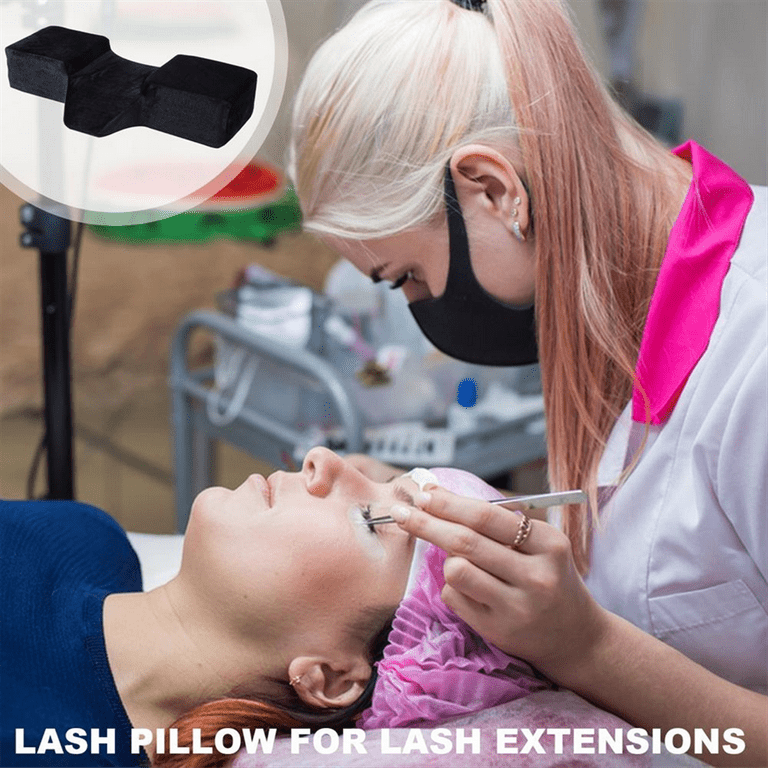 Lash Neck Pillow for Lash Extensions Ergonomic Lash Pillow Memory Foam Lash Bed Pillow Side Pocket Ergonomic Curve Black Walmart