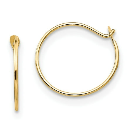 These Earrings Measure - 14k Yellow Gold Polished Small Endless Hoop Earrings - .2 Grams - Measures 10x10mm