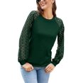thumbnail image 4 of Aiyino Women's Long Sleeve Round Neck Tops Lace Casual Waffle Tee Loose Blouses T Shirts, 4 of 7