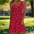 thumbnail image 4 of Women's V Neck Floral Dress Stretch Slip Sundress 2026 Summer Dresses for Women Casual Sleeveless Beach Vacation Clothes Flowy Midi Outfit, 4 of 6