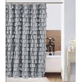 thumbnail image 2 of Waterfall Silver Ruffled Shower Curtain Size 72 x 72 inch, 2 of 5