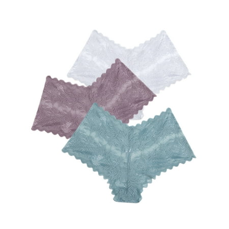 JustVH Women Cheeky Lace Panty Valentine s Day Underwear Brief 3 Packs