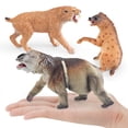 thumbnail image 3 of Juego de figuras de animales prehistóricos de 3 piezas: tigre dientes de sable, perro salvaje y Andr, 3 of 3