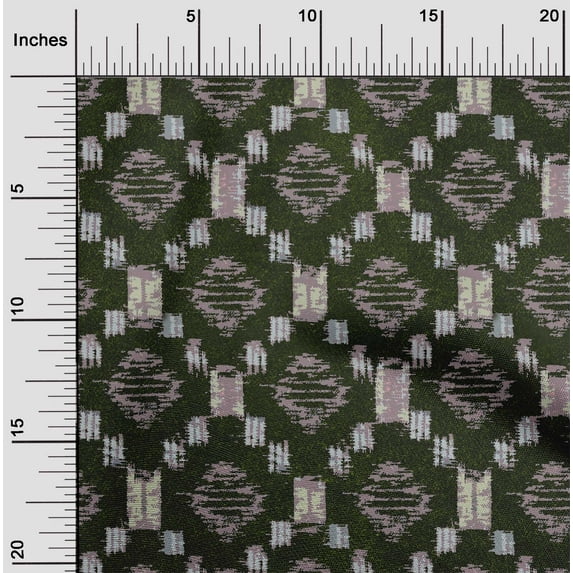 oneOone Organic Cotton Poplin Twill Fabric Geometric Kasuri Print Fabric By Yard 42 Inch Wide