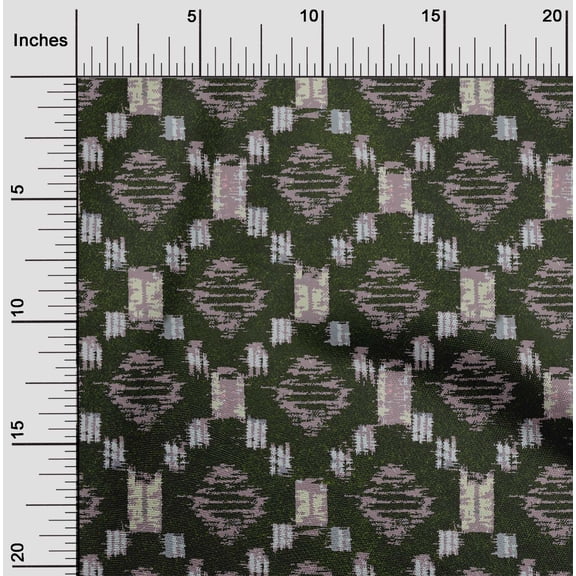 oneOone Organic Cotton Poplin Twill Fabric Geometric Kasuri Print Fabric By Yard 42 Inch Wide