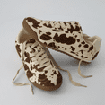 thumbnail image 3 of Cushionaire Techno Women’s Vegan Cow Print Calf-Hair Lace-Up Sneakers with Memory Foam Comfort, 3 of 25