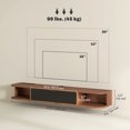 thumbnail image 3 of HOMCOM Meuble Télé Flottant de 47 Pouces, Console Multimédia Murale, Noyer, 3 of 10