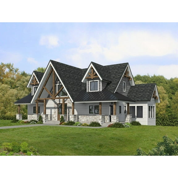 001-3802: Northwest Traditional 3 Bed, 3 Bath Luxury Home Plan, 4189 Sq Ft: Full Blueprints with License to Build by Home Plan Marketplace - Lesuto