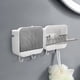 thumbnail image 1 of Estuche ahorrador de jabón para ducha, baño, cocina, con gancho montado en la pared, sin perforación, autodrenante, mantiene las barras de jabón secas, soporte para caja de jabón (paquete de, 1 of 5