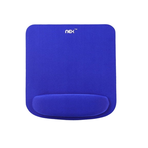 NEX Mouse Pad with Memory Foam Wrist Rest, Non-slip Rubber Base Mouse Mat for Typist Office (Blue)