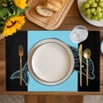 thumbnail image 4 of Black Blue Dolphin Placemats Set of 4, Summer Beach Coastal Modern Art Placemats for Dining Table, Place Mats for Kitchen Tabletop, Waterproof Wipeable Dining Table Mats Set, 4 of 9