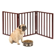 Home District Freestanding Pet Gate Real Wood 3-Panel Tri Fold Folding