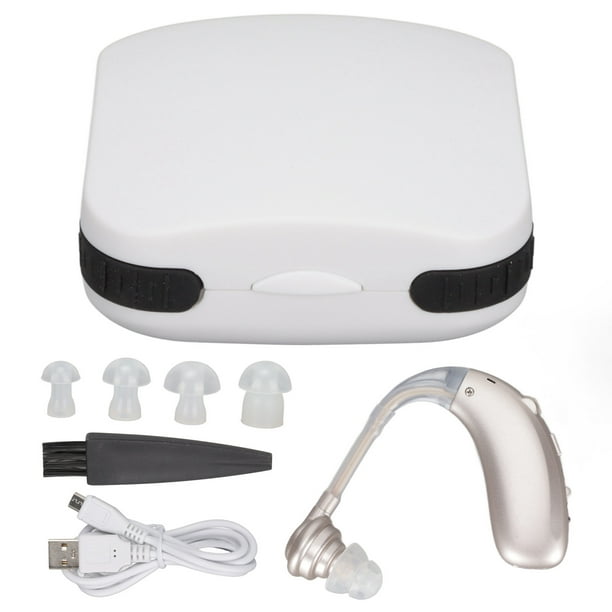 Audífonos USB recargables amplificador de sonido inalámbrico de 6 niveles de volumen para oído izquierdo derecho