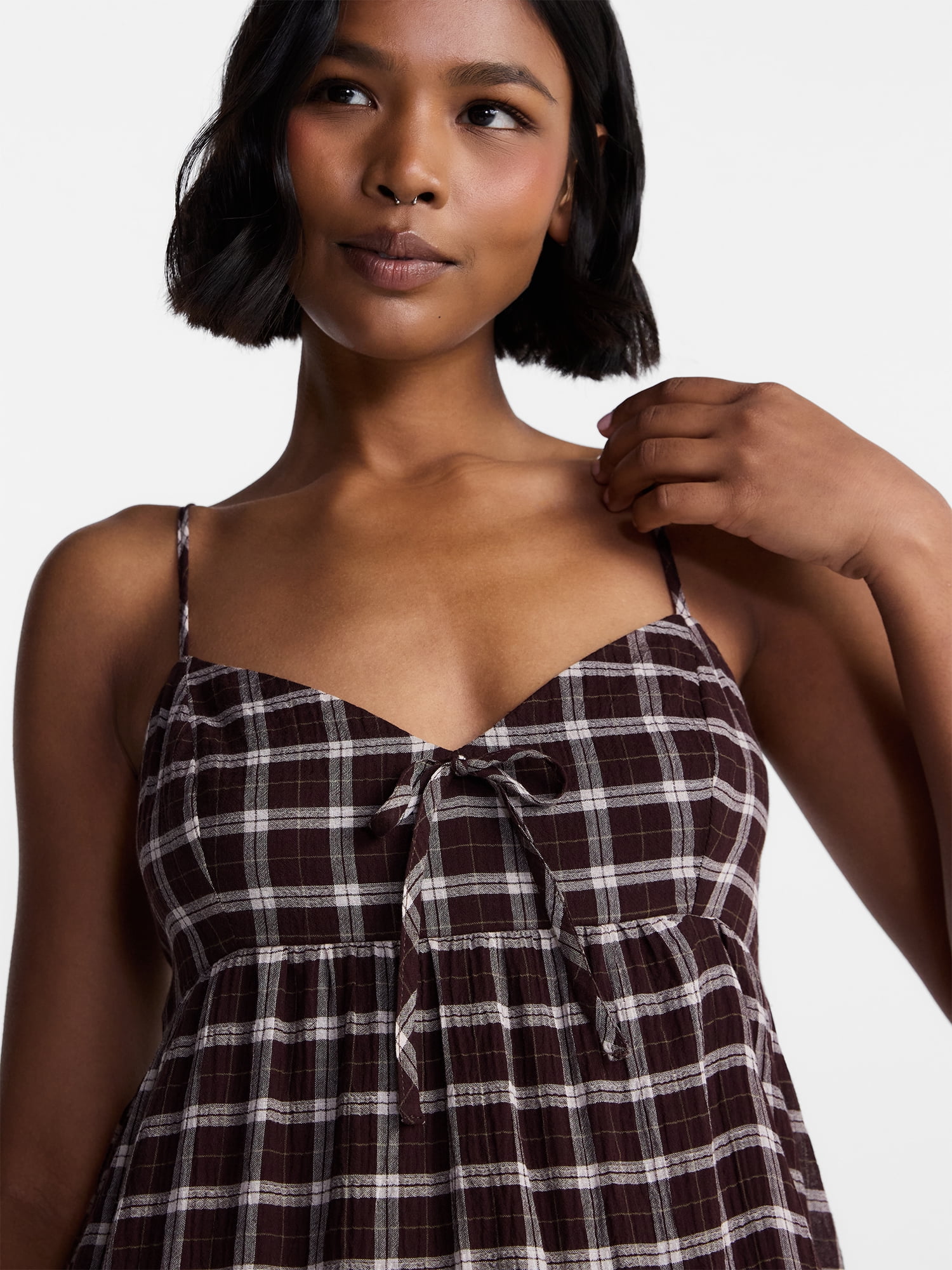 No Boundaries Tiered Trapeze Dress, Women's XXS-XXL