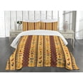 thumbnail image 3 of Ambesonne Egyptian Quilted Bedspread Set 3 Pcs, Hieroglyphs, King Size, Multicolor, 3 of 5