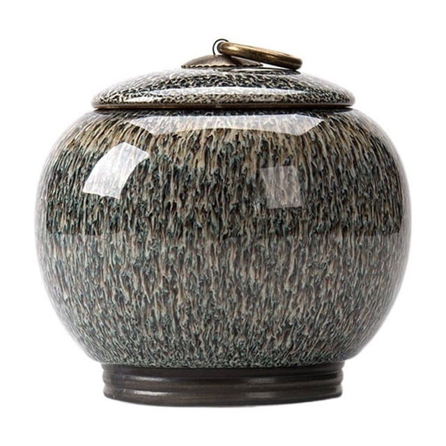 Kiln Change Tea Canister Ceramic Medium Storage Sealed Green Black Tea Loose Leaf Tea Canister Fresh Tea Set
