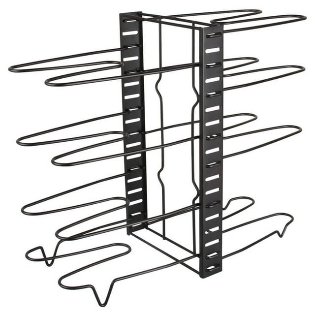 Estante para sartenes de 8 capas, ajustable, estable, con gran capacidad de carga, color negro