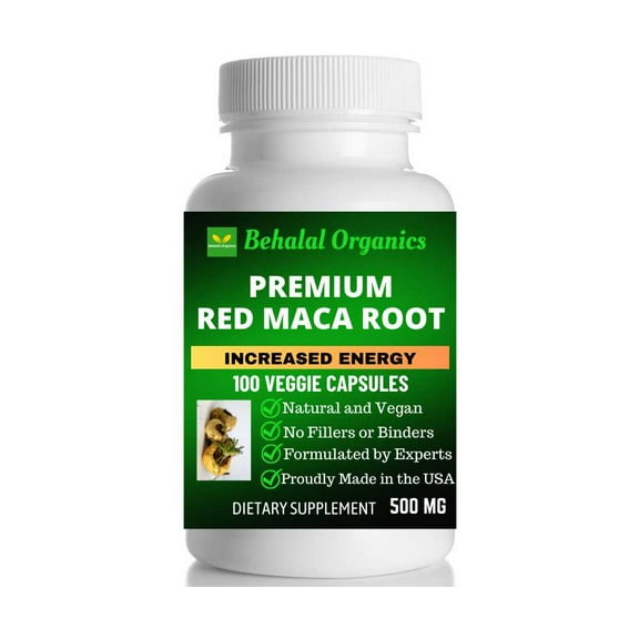 Red Maca Root 100 Quick Release Capsules - 500mg Per Capsule