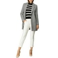 thumbnail image 2 of MODA NOVA Juniors Classic Notched Lapel Long Sleeves Long Overcoat, 2 of 6