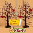 thumbnail image 2 of 2pcs 23.3" LED Bonsai Tree Lamp - Valentine's Day Red Berries & Cardinal Bird Decor, 2 of 11