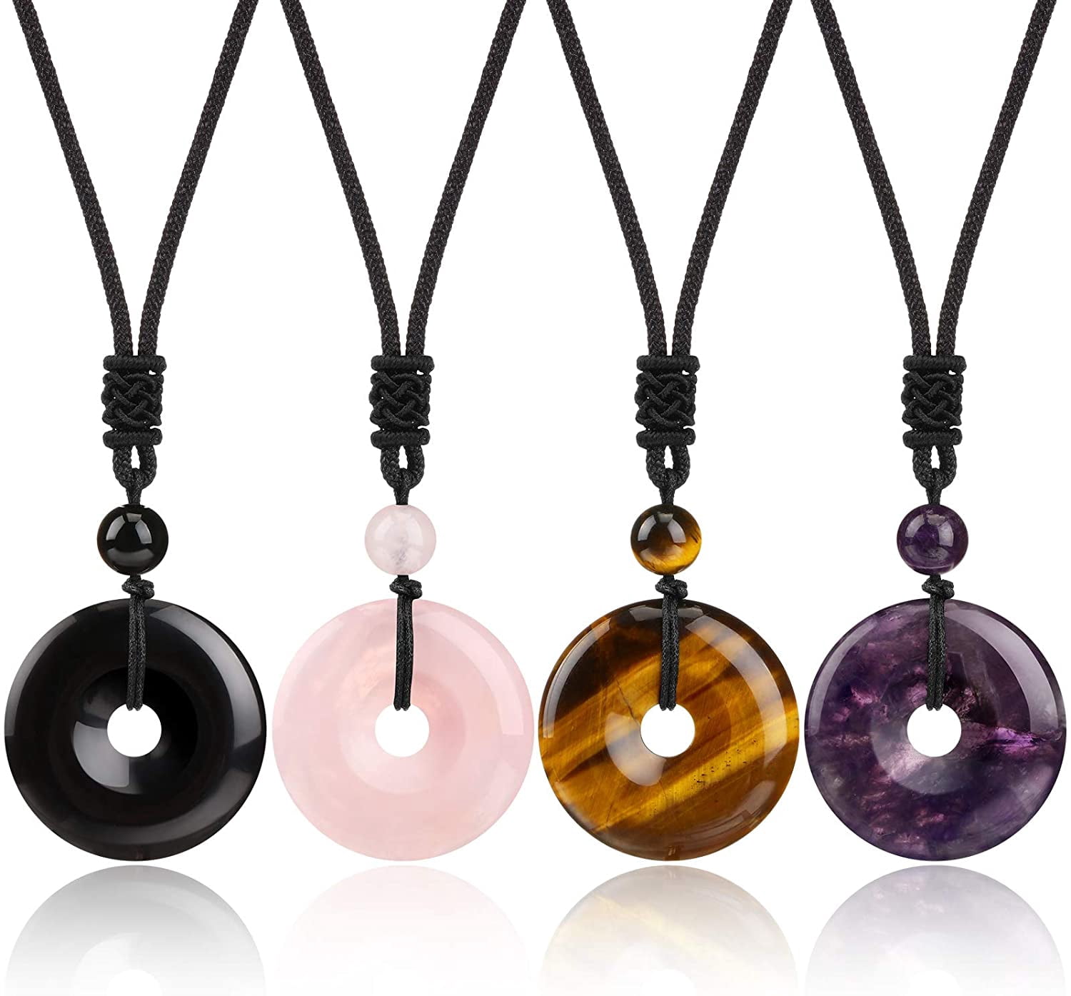 Donut Stone Pendant Necklace Amulet 